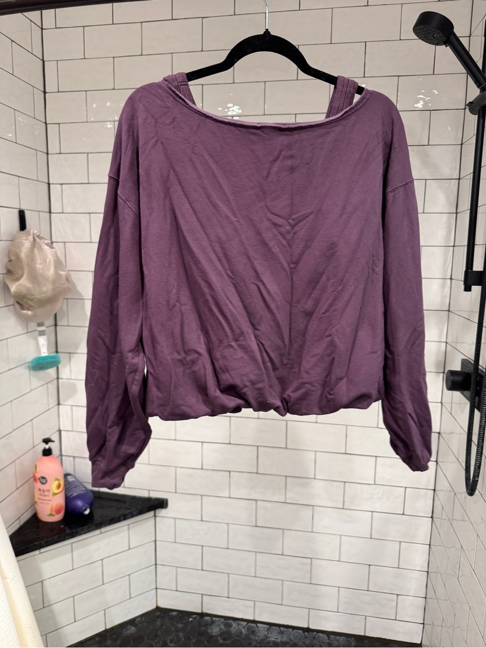 Aerie offline layered bubble hem sweatshirt. - Picture 3 of 4